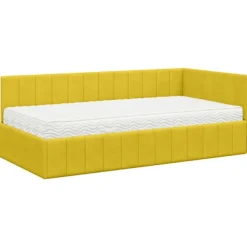 vidaXL Sängar>Hörn Sängram med Madrass med madrass 2 pcs Gul Sammet