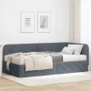 vidaXL Sängar>Hörn Sängram med madrass Mörkgrå 90 x 200 cm Sammet