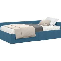 vidaXL Soffor>Hörn Sängram med Madrass Övrigt med huvudgavel 2 pcs Blå Sammet