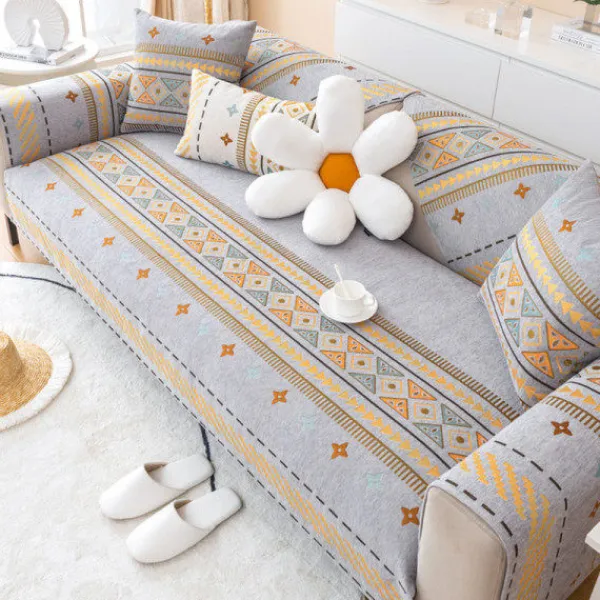 no brand Soffor>IC Halksäker soffa kudde i bohemisk stil Grå 90*70cm