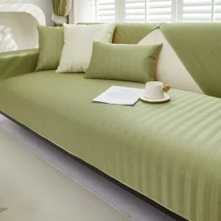 no brand Soffor>IC Issilke Soffaöverdrag Halkskydd med Ryggstöd Mjuk Dyna Grön 70*120cm