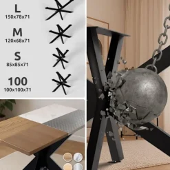 BellaFurn Matbord>Industriell stolben - Bord ben - robust stål, enkel montering