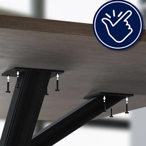 BellaFurn Matbord>Industriella bordsben - Upprätter - Högt pulverbelagt stål, inklusive golvtoppar Färg: Antik svart | Storlek: 120x60x72 cm