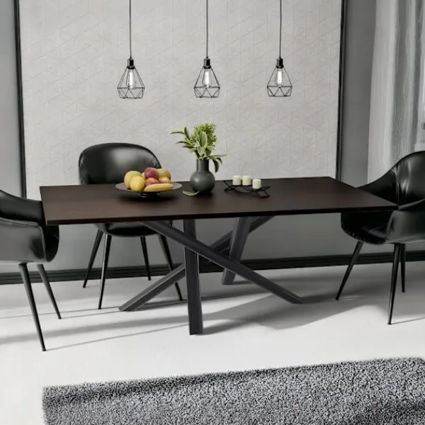 BellaFurn Matbord>Industriella bordsben - Upprätter - Högt pulverbelagt stål, inklusive golvtoppar Färg: Antik svart | Storlek: 120x60x72 cm