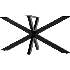 BellaFurn Matbord>Industriella stålbordben - Bordram - Scratching Design | Färg: Svart | Storlek: 150x78x71 cm