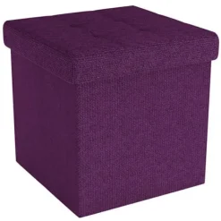 INTIRILIFE Sittpuffar>Hopfällbar sittsäck 30x30x30 cm i FOG - Kubsits med förvaringsutrymme och tygöverdrag med ihålig