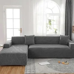 Soffor>Jacquard Stretch Vattentätt Sofföverdrag för Vardagsrum Elastiskt Sofföverdrag L-Form Soffskydd Möbelskydd mörkgrå 1-seater 90-140cm