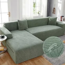 Soffor>Jacquard Stretch Vattentätt Sofföverdrag för Vardagsrum Elastiskt Sofföverdrag L-Form Soffskydd Möbelskydd mörkgrå 1-seater 90-140cm