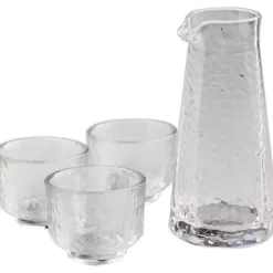 Matgrupper>Japanskt Sake Set - Glas Karaff med 3 Sake Koppar