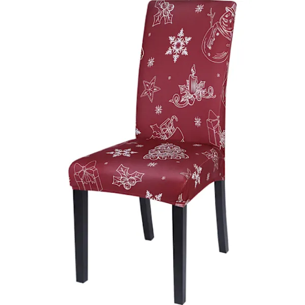 ATELA Stolar>Julmatsalsöverdrag Set om 2, Stretch Xmas Parsons Chair Slipcovers Sätesskydd Tvättbar Spandex Köksstolsöverdrag för matsal,Chr