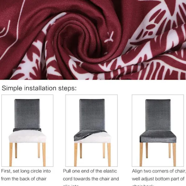 ATELA Stolar>Julmatsalsöverdrag Set om 2, Stretch Xmas Parsons Chair Slipcovers Sätesskydd Tvättbar Spandex Köksstolsöverdrag för matsal,Chr