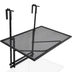 Northix Balkongmöbler>Justerbar hängande järnhylla – 5 höjder, 60,5 x 48 cm, svart