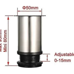 Småbord>Justerbara möbelben 80-95mm, bordsben i rostfritt stål med monteringsskruvar (4-pack)