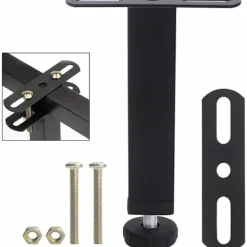 Sängar>Justerbara svarta sängben Möbelben Tunga Slatstöd Ben Metall Möbelstöd Fötter Sängram Tillbehör T-Dubbelhål med skruvar 30