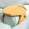 Småbord>Kaffebord i bambu för armstöd, Clip On bricka kaffebord för soffor. Soffa armbricka