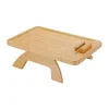 Småbord>Kaffebordsbricka i bambu - Clip-On sidobord för breda soffor, hopfällbar armstödsbricka med 360° roterbar yta