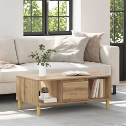 vidaXL Soffbord>Kaffeebord Artisan Ek 90 x 50 x 26.5 cm Konstruerat trä