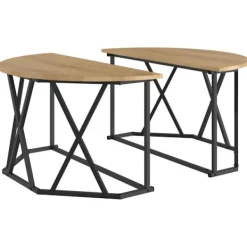 vidaXL Soffbord>Kaffeebord Artisan Ek 80 x 80 x 42 cm Konstruerat trä och stål