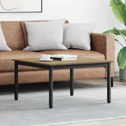 vidaXL Soffbord>Kaffeebord Artisan Ek 80 x 80 x 45 cm Konstruerat trä