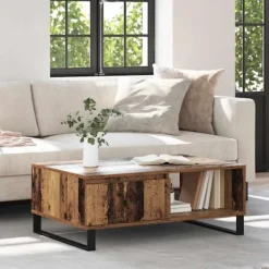 vidaXL Soffbord>Kaffeebord Gammalt trä 90 x 60 x 35 cm Konstruerat trä