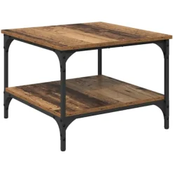 vidaXL Soffbord>Kaffeebord Gammalt trä 55 x 55 x 40 cm Konstruerat trä