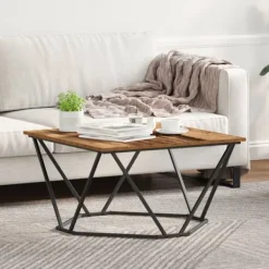 vidaXL Soffbord>Kaffeebord Gammalt trä 80 x 80 x 45 cm Konstruerat trä och stål