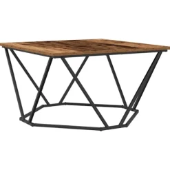 vidaXL Soffbord>Kaffeebord Gammalt trä 80 x 80 x 45 cm Konstruerat trä och stål
