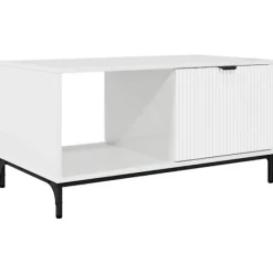 vidaXL Soffbord>Kaffeebord Högblanka vita 90 x 49 x 46 cm Konstruerat trä