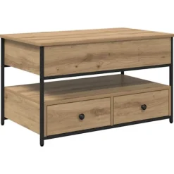 vidaXL Soffbord>Kaffeebord med låda Artisan Ek 85 x 50 x 50 cm Konstruerat trä