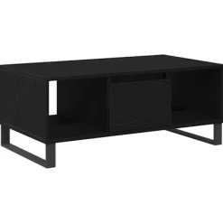 vidaXL Soffbord>Kaffeebord med låda Svart Ek 90 x 50 x 36.5 cm Konstruerat trä