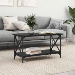 vidaXL Soffbord>Kaffeebord Svart ek 80 x 45 x 45.5 cm Konstruerat trä