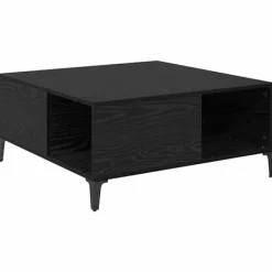 vidaXL Soffbord>Kaffeebord Svart Ek 80 x 80 x 36,5 cm Konstruerat trä