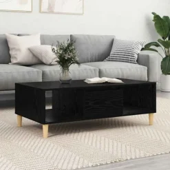 vidaXL Soffbord>Kaffeebord Svart Ek 102 x 55 x 35 cm Konstruerat trä