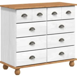 vidaXL Byråer>Kista av lådor med låda ASKIM Vit 91 x 40 x 79 cm Massiv furu