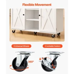 DUOKU Köksö>Köksö - - 132 cm - Mobilt Centralelement - Massivt Trä - Inkluderad Låda