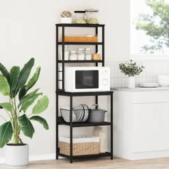 vidaXL Köksö>Köks hylla Svart Ek 60 x 40 x 168 cm Konstruerat trä