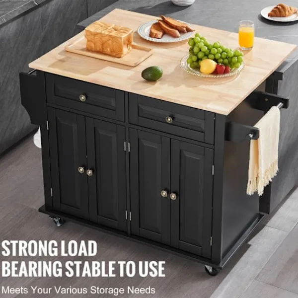 DUOKU Köksö>Köksö vagn - - 43 tum - Trä - Förvaringsskåp - Rullande ö