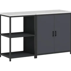 vidaXL Köksö>Köksförvaringsset med hylla 2 pcs Antracit Kallvalsat stål