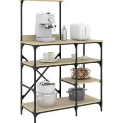 vidaXL Köksö>Kökshylla sonoma ek 90x40x132 cm konstruerat trä och metall