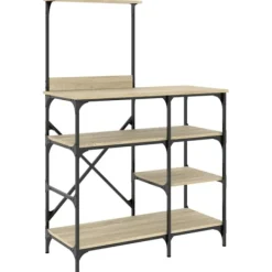 vidaXL Köksö>Kökshylla sonoma ek 90x40x132 cm konstruerat trä och metall