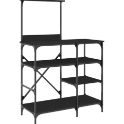 vidaXL Köksö>Kökshylla svart 90x40x132 cm konstruerat trä och metall