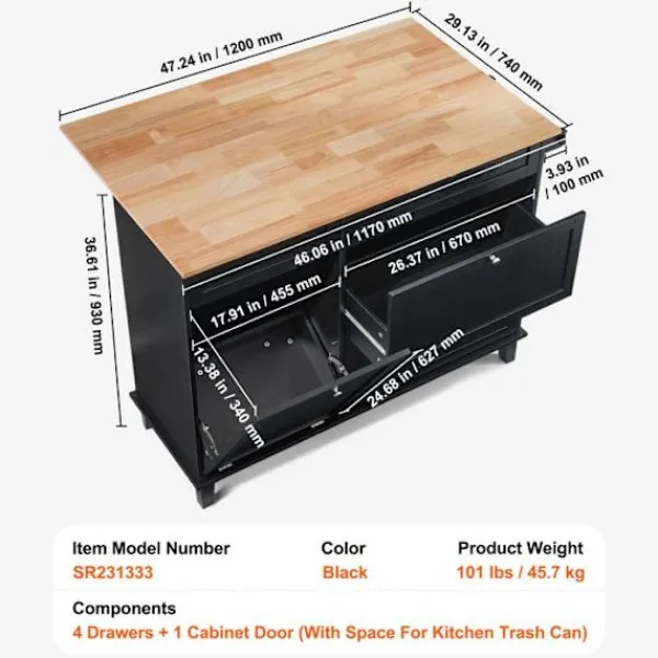 DUOKU Köksö>Köksoffbord - - SR231333 - - Förvaring 10 Gallons - Samtida stil