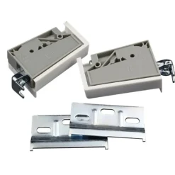 Skåp>Köksskena stöd skåphängare 2 st - Galvaniserat stål köksskåpshängare - Vit skruv-i skåp konsol