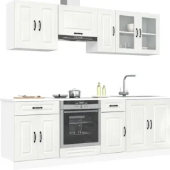 vidaXL Skåp>Köksskåpsset Kalmar 8 delar högglans vit konstruerat trä