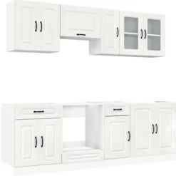 vidaXL Skåp>Köksskåpsset Kalmar 8 delar högglans vit konstruerat trä