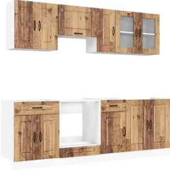 vidaXL Skåp>Köksskåpsset Kalmar 8 delar åldrat trä konstruerat trä
