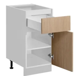 Skåp>Köksunderskåp - Deconation - Köksunderskåp med låda "Roma" - Vit/Beige - L 40 x H 81 x P 45 cm