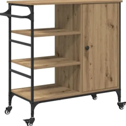 vidaXL Köksö>Köksvagn Artisan Ek 87.5 x 39 x 84.5 cm Konstruerat trä