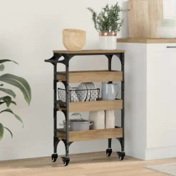 vidaXL Köksö>Köksvagn Artisan Ek 53 x 20 x 76 cm Konstruerat trä