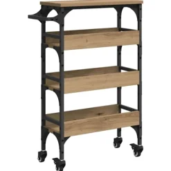 vidaXL Köksö>Köksvagn Artisan Ek 53 x 20 x 76 cm Konstruerat trä